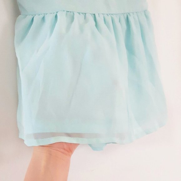 Studded Mint Blue Peplum Top with studs - Picture 5 of 5